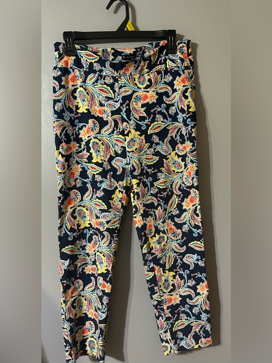 new directions Pants - New Direction Petite 10 P Black Multicolor Paisley Print Pull-On Paints
